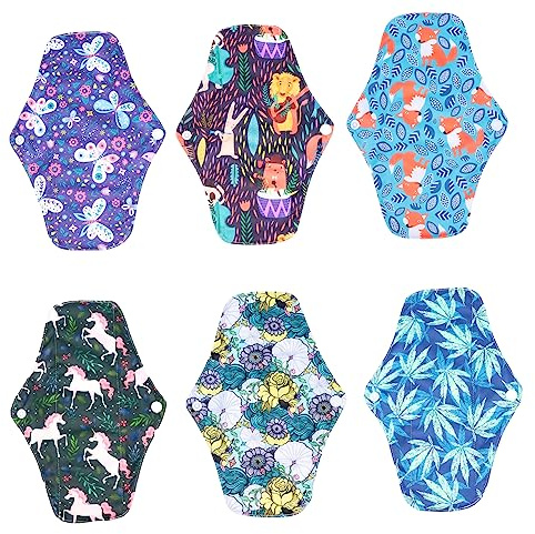 Healeved 6stücke Teiliges Wiederverwendbarer Stoffbinden Mit Bambuskohle Saugfähige Waschbare Menstruationspads Für Maximalen Und Schutz Bei Leichter Inkontinenz