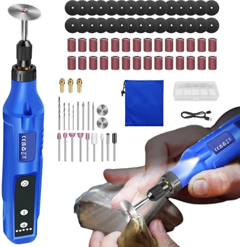 Cordless Rotary Multi Tool, 5 Variable Speed Mini Cordless Rotary Tool with USB Charging, 3.7V Electric Wood Carving Tools for Sanding, Polishing, Drilling, Etching, Engraving, Cutting, DIY Crafts