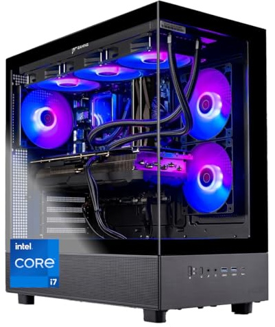 Skytech Gaming Azure 3 Desktop PC, Intel i7 14700F 2.1 GHz (5.3GHz Turbo), NVIDIA RTX 5060 Ti 16GB, 1TB Gen4 NVMe SSD, 32GB DDR5 RAM 6000 RGB, 850W Gold ATX 3 PSU, 360mm ARGB AIO, Wi-Fi, Win 11
