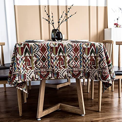 ESOUY Tovaglia da Mahjong, copritavolo da Pranzo monouso, tovaglie Geometriche per tavoli Piccoli, tovaglia in Lino Rettangolare in Poliestere, Decorazione da Tavolo Bianca, 90 x 140 cm.