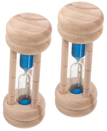Garneck Temporizador De Cepillado De Dientes De 2 Minutos: Reloj De Arena Pequeño Y Portátil con Marco De Madera para Juegos En El Aula Y Uso Diario.