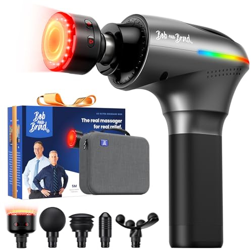 BOB AND BRAD A2 Ultra Massage Gun with Red Light Infrared Heat Head, FSA Eligible/HSA Eligible, Pro Percussion Massage Gun Deep Tissue for Fast Pain Relief, Handheld Sore Muscle Massager for Back Leg