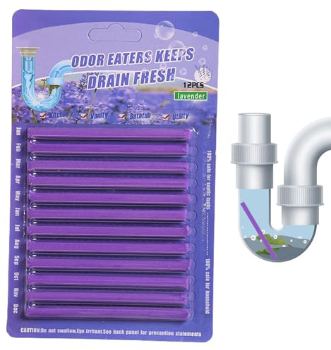 Abflussreiniger Stäbchen - Sanitär Rohr Reiniger Entferner 12 Stück - Enzym Öffner Verstopfungsbeseitiger Geruchsentferner Für Rohr Spülen Dusche Badewanne Toilette