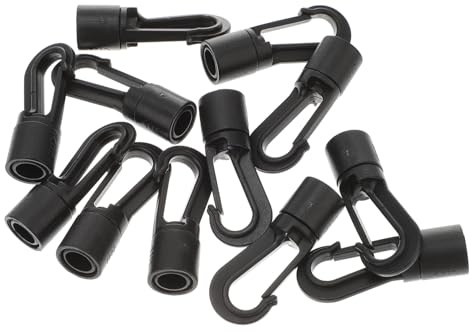 Uonlytech 25 pezzi Ganci in Plastica per Corda Elastico Bungee Ganci Terminali Resistenti e Anti-deformazione per Fissaggio per Campeggio Kayak e Tende