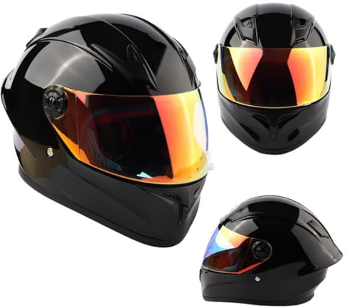 Casco Integral para Moto Infantil con Visera para Niños Y Niñas De 3 A 10 Años, Homologado Según La Norma ECE 22.06 C,S/(47~48cm)