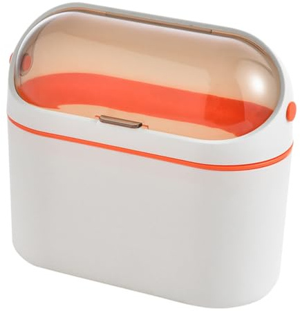 NUOBESTY Cestino per Rifiuti da Cucina con Coperchio Ribaltabile Contenitore Piccolo da Parete e da Tavolo Porta Spazzatura Domestico Portatile per Bagno e Ufficio