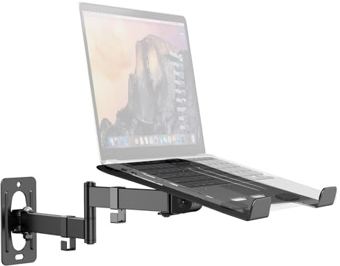 PUTORSEN Laptop Wandhalterung 12-17 & Tablet, 5kg, platzsparend | 300x250mm Ablage, VESA 75/100, für 12-17 Laptops & Tablets, Home-Office, Wandmontage, einfache Befestigung