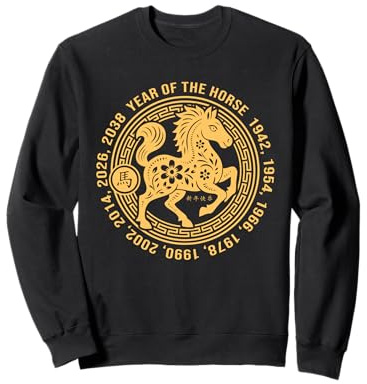 Nouvel an Chinois 2026 Année du Cheval de feu Signe du Zodiaque Sweatshirt