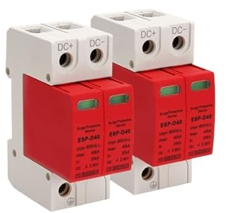 ESP-04 2P Photovoltaic Low Voltage Rail DC 600V-1000V 20KA-40KA Surge Protection Device Lightning Arrester SPD(2P 20-40KA 600V)