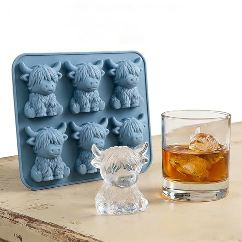 Bigfoot Ice Mold - Eiswürfelform Lustig in Form von Großen Füßen, 6 Mulden Silikon Eiswürfelform für Whisky & Cocktails, auch als Mini-Eiswürfelform für kreative Party-Drinks (Ochse)