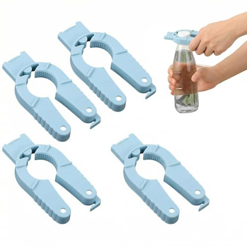 hankousi Apribottiglie multifunzionale, 3 in 1 in plastica apribottiglie e tappo a vite, per anziani e debolezza della mano