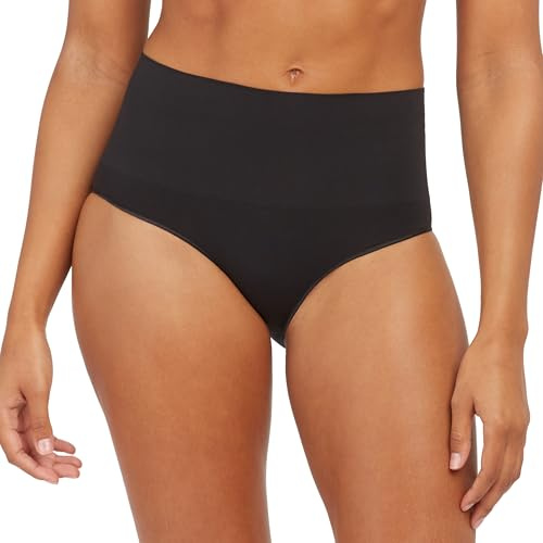 SPANX SPANXshape Everyday Shaping Brief - Core Control Shapewear Underwear - Invisible Under Clothes - Seamless Design - Black - Medium