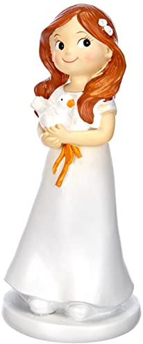 Mopec Y670.2 – Figur für den Kuchen bei der Kommunion, Mädchen mit Taube, 1-er Pack