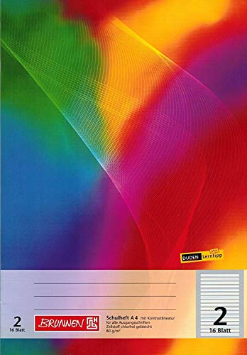 Schulheft/SchreibheftBRUNNEN 16 Blatt - Din A4 / Lineatur 2 (2. Schuljahr) (5er Pack)