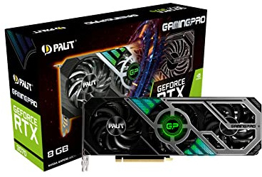 Palit GeForce RTX 3070 GamingPro 8GB GDDR6 Ray-Tracing LHR Graphics Card, 5888 Core, 1500MHz GPU, 1725 Boost, 3 x DisplayPort, HDMI, TurboFan 3.0