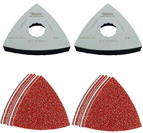 SabreCut 1pc SC42SPK80 80mm x 80mm Slipdynor Proffs | Kompatibel med Fein SuperCut & Festool Vecturo, kardborre-slipdynor håller slipmedel säkert