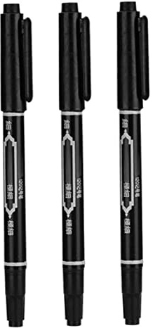 Snner 3pcs Tattoo Marker Stift wasserdichtes Hautmarkierungsstift Fein Point Body Tinte Stift Schwarz schwarz