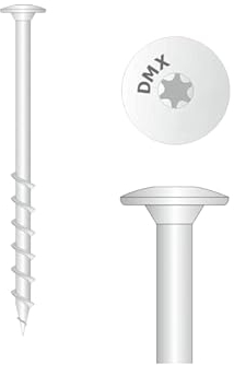 DMX - Betonschrauben Porenbetonschraube mit Tellerkopf, Teilgewinde, Fassadenschraube Spezialschrauben Gasbetonschrauben, gehärteter Kohlenstoffstahl mit Korrosionsschutz - 8mm - GT - 8 x 100 mm