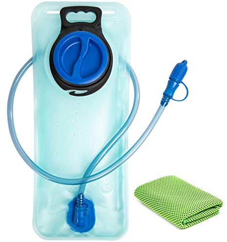 GUYI GYGYL Premium Hydration Bladder with Bite Valve, BPA-Free, Antibacterial and Leak-Proof, Suitable for Every Hydration Pack, for Sports and Camping Cycling Running-2 Litres, Blue