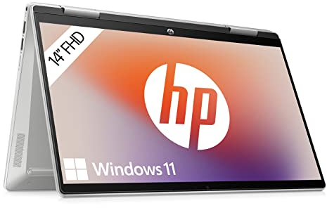 HP Pavilion x360 2-in-1 Laptop | 14 FDH Touchdisplay | Intel Core i5-1335U | 16 GB DDR4 RAM | 512 GB SSD | Intel Iris Xe | Windows 11 Home | QWERTZ Tastatur | Natural Silver