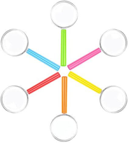 6 Stück lupen,lupen Kunststoff,Mini Lupen,Detektive Lupe Set,Outdoor Forscher Detektiv Rollenspiel Zubehör,für DetektiveGeschenk Lesen und Beobachten von Insekten(6 Farben)