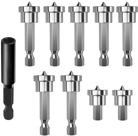 Saipor 10pcs PH2 Trockenbau Schraubendreher Bits mit Tiefenanschlag | PH2 Magnetische Schnellbau-Schrauben Bit 1/4 Sechskantschaft Gipskartonbits mit 60mm Bit-Halter für Gipskartonplatten