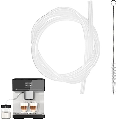 Manguera de leche de 2 m, tubo de repuesto de silicona para cafetera automática, con cepillo de limpieza, adecuado para Ninova Jura Melittas Krupss, para café espresso de 3 mm