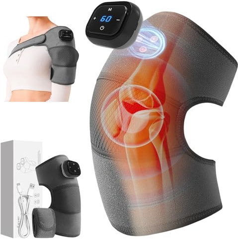 hzuisst Masajeador de Rodilla, Masajeadora Rodilleras Electrica Inalámbrico con 5 Niveles de Calor y 3 Modos de Vibración, Rodillera Masajeadora para Hombro Codo Rodilla Aliviar el Dolor de Artritis