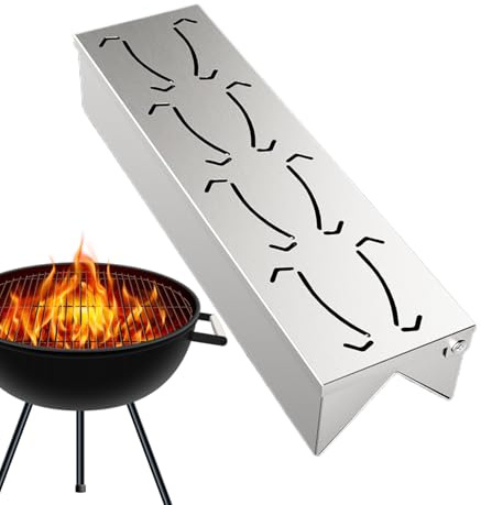 Scatola per affumicatore per barbecue con trucioli di legno, affumicatore per barbecue, griller, affumicatore, in acciaio, resistente, per barbecue con comodo coperchio a cerniera, modo