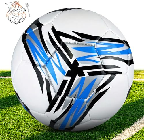 pwavum Größe 4 FußBall, Offizieller Training Fussball Fußball Kinder Unisex, Professioneller Leder FusBall GrößE 4, Wasserdicht Ball Wettbewerb für Kinder Jugendliche Erwachsene