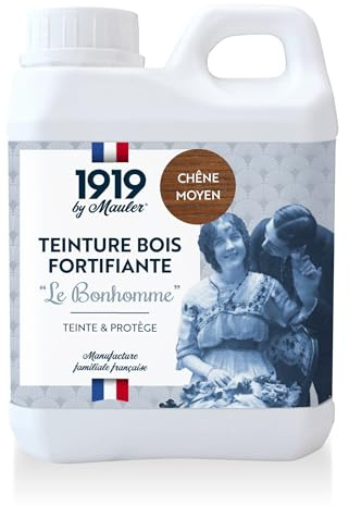 MAULER Teinture Bois Intérieur Anti-Tache - La Fortifiante Chêne Moyen 2,5L | 2 en 1 Teinte et Fond Dur - A base de résine antitache - Faible Odeur - Manufacture Mauler depuis 1919