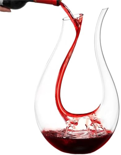 FENGJISUN Caraffa per Vino Decanter Caraffe for Vino A Forma di U, in Vetro, di Grande capacità, Gadget da Bar Feste Ed Eventi