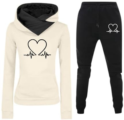 Conjunto Deportivo de Mujer Sudadera con Capucha y Pantalones Largos para Entrenamiento Cómodo y Estilo Casual Diario