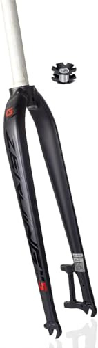 NIKANXIA Forcella MTB Rigida in Lega di Alluminio da 26/27,5/29 Pollici, Tubo sterzo Dritto da 1-1/8 Pollici, sgancio rapido, Compatibile con Freno a Disco, Forcella Anteriore MTB