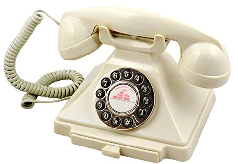 GPO Carrington Classic Retro Push-Button Phone with Pull-Out Tray, Traditional Bell RingTone, Ringer On/Off for Home, Office, Hotels- Ivory