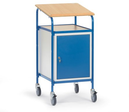 Fetra Transportgeräte bbma835 Gestell Arbeit mit Ablagefläche und Rollen, 125 mm Durchmesser, 615 mm Länge x 610 mm Breite x 1195 mm Höhe