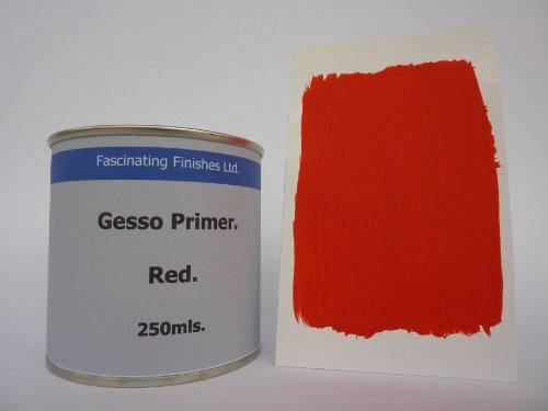 Fascinating Finishes Ltd 1 x 250ml Red Gesso Primer For Canvas Wood Card For Oil/Acrylic Paints Jesso