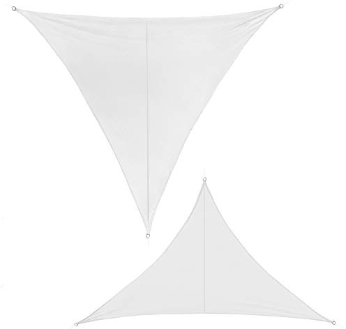 BB Sport Tenda Velo Sole Triangolare Vela Sole Ombreggiante 100% PES Protezione Solare UV 30+ Parasole Giardino Esterni, Dimensione:5m x 5m x 5m, Colore:Cocco