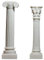 greekartshop Juego de 2 Columnas Griegas de Estilo Iónico y Corintio, Pedestal Decorativo, Blanco, Hecho a Mano, Alabastro, Sobremesa, SCULPTURE
