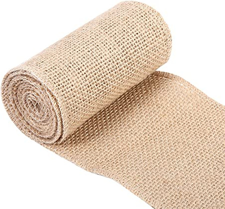 Juteband Tischläufer - Dekoband aus Natürlicher Sackleinen für DIY, Handwerk, Vintage Hochzeit und Zuhause (10x200cm)