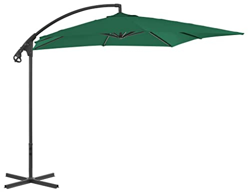 vidaXL Ampelschirm 250×250cm Grün Schirm Sonnenschirm Marktschirm Gartenschirm