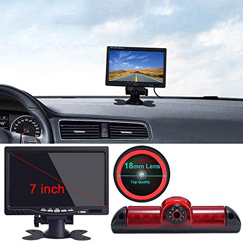 3rd Bremslicht Rückfahrkamera Wasserdicht Nachtsicht Kamera +7 LCD Monitor für Van FIAT Ducato X250 X290 Bus Kasten 2006/Peugeot Boxter 2006/Citroen Jumper 2006