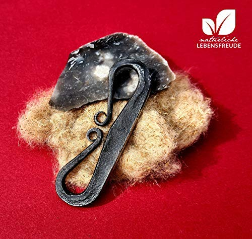 Natürliche Lebensfreude - Feuerschläger Set aus Deutschland inkl. Gebrauchsanleitung - Bushcraft - Outdoor - Survival - Zunder - Feuerstein - Schlageisen - Funkenschläger - Feuerstarter - Feuerstahl