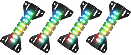 Blinkendes LED-Notfall-Stroboskoplicht, Traumfarbe, 4 Stück, Auto-Frontgitter-Lichter – Smartphone-App-Steuerung/DIY-Farbe/Musik/Timing/Blinkmodi, Grilllicht für Auto, LKW, SUV, Anhänger (Traumfarbe,