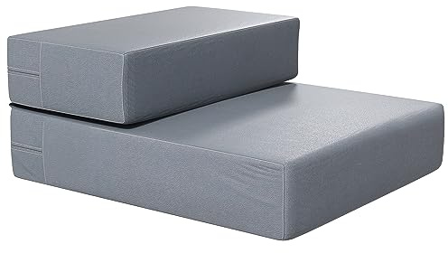 PawHut Escalera para Mascotas de 2 Peldaños 2 en 1 Cama de Perros Gatos Tapizada en PU Desenfundable y Lavable con Cremallera 45x39x20 cm Gris
