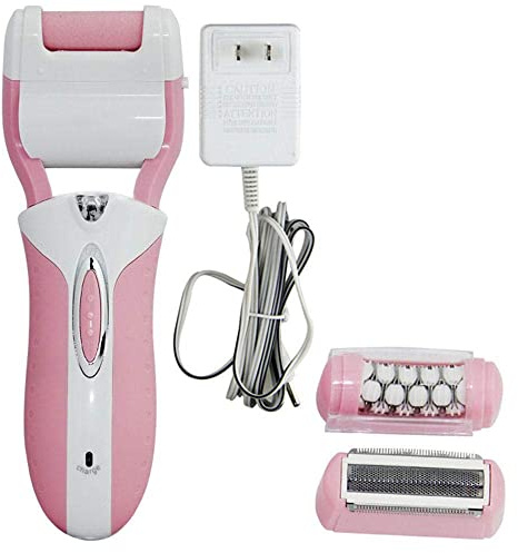 MXXHFC Lime à Pied électrique Épilateur de callosités électrique, 3 en 1 Rechargeable avec lumière LED Épilateur de pédicure électrique Épilation Pédicure Outils de Soin des Pieds-Rose (Rose)