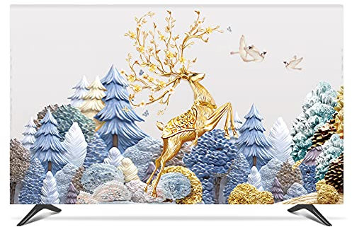 TV Cover Cover Sun Protection Computer Monitor Protector for Wall Hanging Desktop Curved Type Screen Soft Fabric Craft Tv cover (Color : C, Specification : 50 inch)