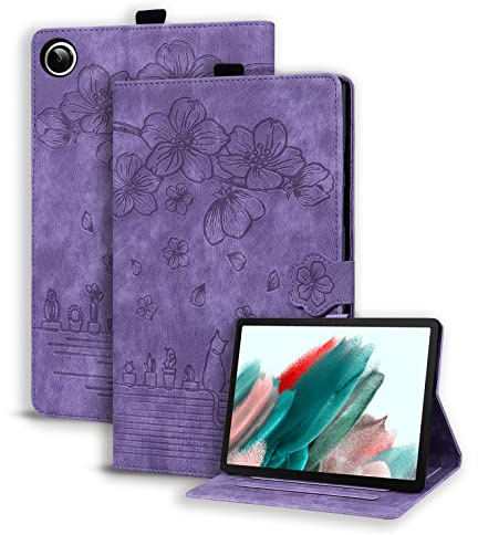 Succtopy Cover Galaxy Tab A8 10.5 2021 SM-X200/X205/X207 Custodia in Pelle PU Flip Stand Cover Samsung Tab A8 2021 Portafoglio Porta Penna Slot Card Tablet Custodia Galaxy Tab A8 2021 - Viola