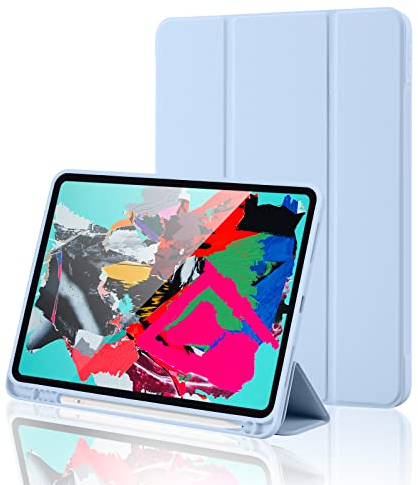 Hülle für iPad A16 11. Generation 2025 11 Zoll/ipad 10. Generation 10.9 Zoll 2022 Hülle Flexible TPU Rückseite, stoßfeste Schutzhülle mit stifthalter mit Auto Schlafen/Wachen, Hellblau