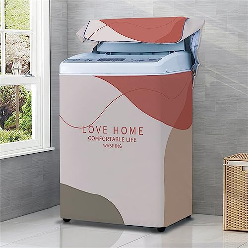 Odot Funda Lavadora de Carga Superior Funda, Lavadora Exterior Impermeable con Cremallera para Lavadora y Secadora de Carga Superior (Nórdico B,M Capacidad 5,6-6,5 kg)